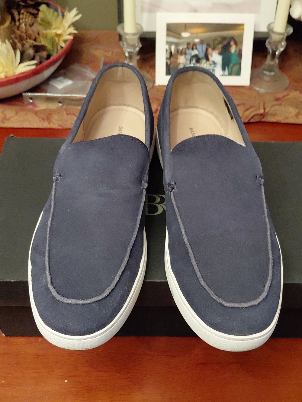 Bamana Republic Men's Navy Suede Slip-On Casual Shoes. Sz 12